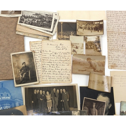 326 - Large collection of ephemera relating to W H Myddletom, including letters and black and white photog... 