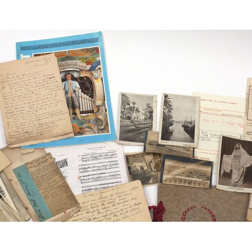 326 - Large collection of ephemera relating to W H Myddletom, including letters and black and white photog... 