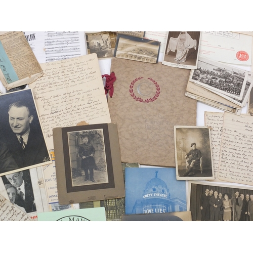 326 - Large collection of ephemera relating to W H Myddletom, including letters and black and white photog... 