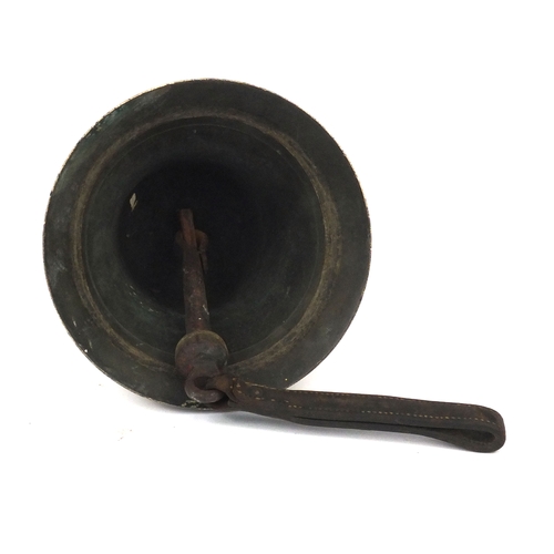 121 - Brass fireman's bell with fixing, overall 30cm high