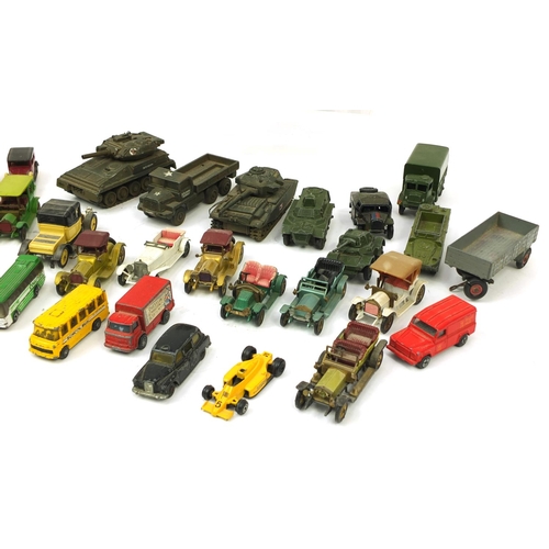 599 - Small selection mostly die cast vehicles including Corgi and Dinky army vehicles