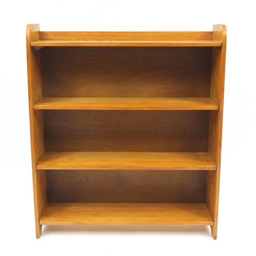 127 - Four shelf open dwarf book case, 89cm high x 77cm wide x 21cm deep