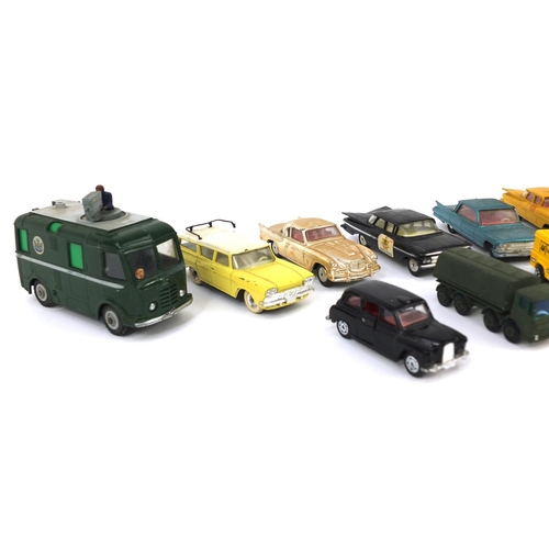 447 - Small selection of mostly Corgi and Dinky die cast vehicles including Cadillac, TV Roving Eye, Stude... 