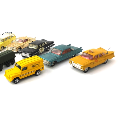 447 - Small selection of mostly Corgi and Dinky die cast vehicles including Cadillac, TV Roving Eye, Stude... 