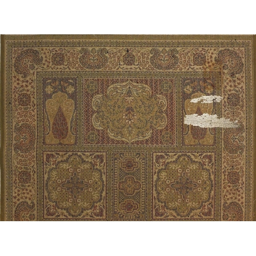 114 - Green and brown ground carpet runner and rug, the rug approximately 180cm x 90cm