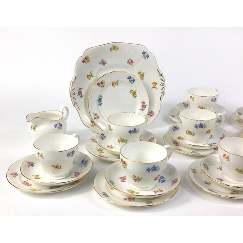 627 - Royal Adderley thirty piece tea service with floral decoration