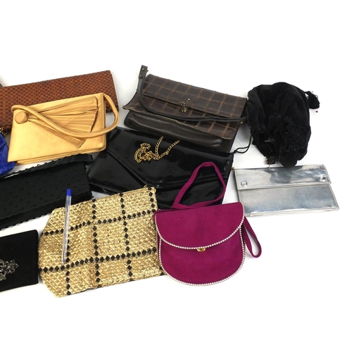 688 - Selection of assorted ladies hand bags and clutch bags