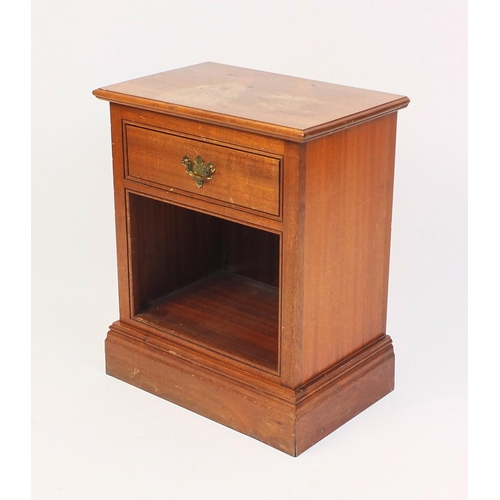 128 - Walnut night stand fitted with a frieze drawer, 60cm high x 49cm wide x 31cm deep