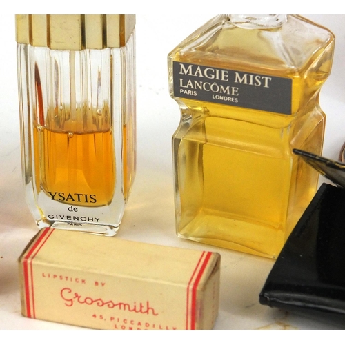 449 - Collection of vintage ladies perfumes including Magie Lancôme, Tosca and ladies compacts