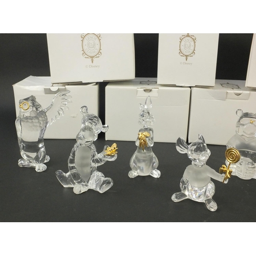 2188 - Seven Lenox lead crystal figures from the Winnie The Pooh series by Disney, including Owl and Rabbit... 