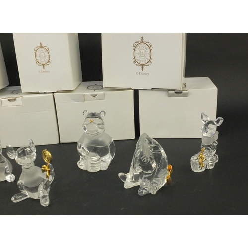 2188 - Seven Lenox lead crystal figures from the Winnie The Pooh series by Disney, including Owl and Rabbit... 