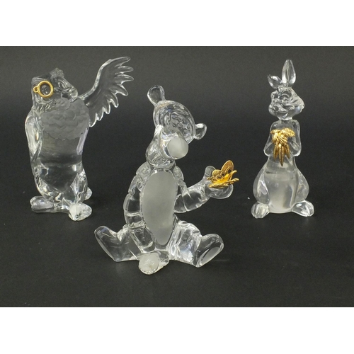 2188 - Seven Lenox lead crystal figures from the Winnie The Pooh series by Disney, including Owl and Rabbit... 