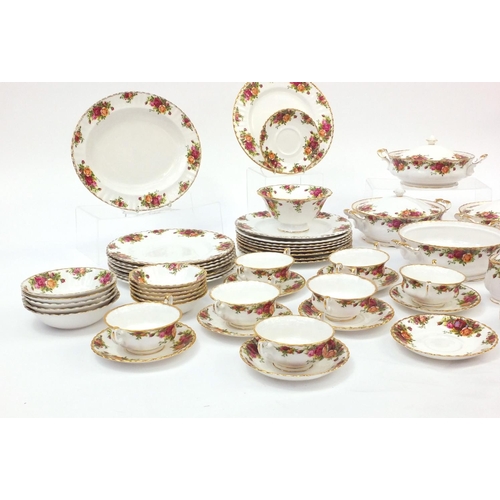 2061 - Royal Albert Old Country Roses pattern dinner/teaware including three lidded tureens, plates, bowls,... 