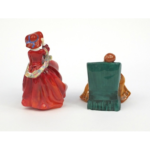 2071 - Two Royal Doulton figurines comprising Romance HN2430 and Top O'The Hill, both with factory marks to... 