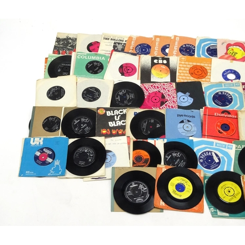 2161 - 45 RPM vinyl records including Bob Dylan and Donovan examples