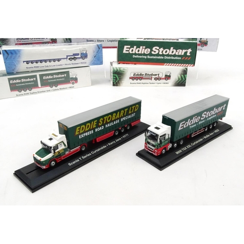 2191 - Twelve Atlas edition Eddie Stobart haulage lorries, all with boxed, some with cellophane wrapping