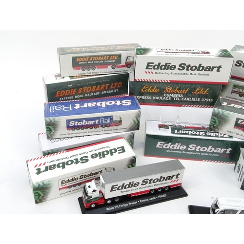 2190 - Thirteen Atlas edition Eddie Stobart haulage lorries, each with boxes, some with cellophane wrapping