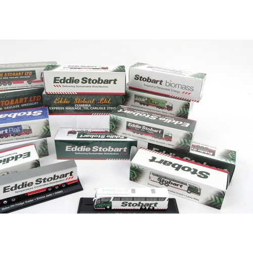 2190 - Thirteen Atlas edition Eddie Stobart haulage lorries, each with boxes, some with cellophane wrapping