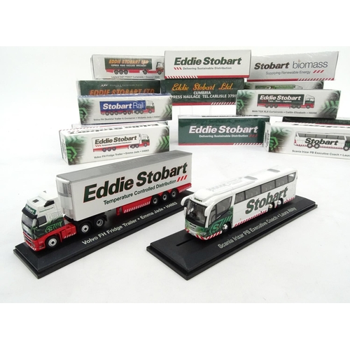 2190 - Thirteen Atlas edition Eddie Stobart haulage lorries, each with boxes, some with cellophane wrapping