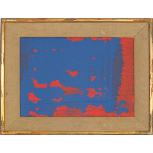 2114 - Oil onto canvas abstract composition, inscribed Rihter 1987 verso, mounted and framed, 33cm x 24cm  ... 