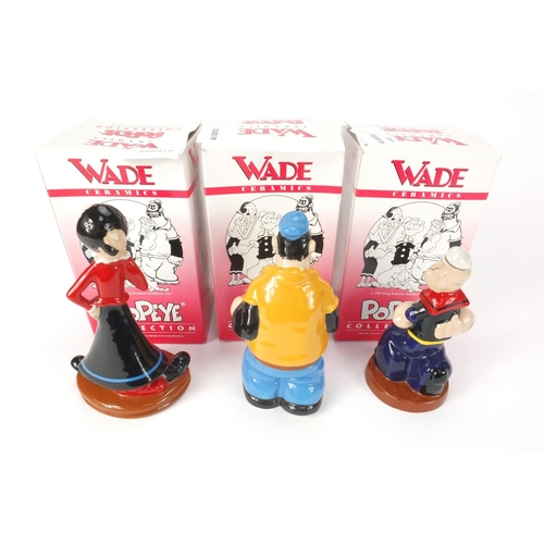 2072 - Three Wade Popeye collection figures, all boxed  comprising Brutus, Popeye and Oylive Oil, Swee' Pea... 