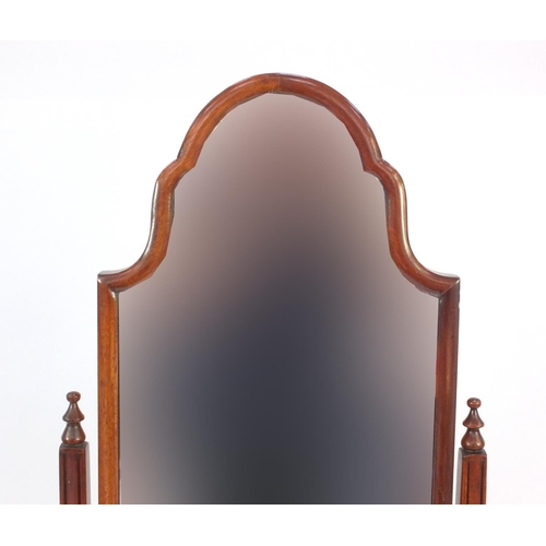 2016 - Reprodux mahogany cheval mirror, 163cm high