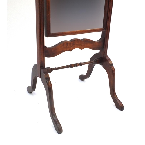 2016 - Reprodux mahogany cheval mirror, 163cm high