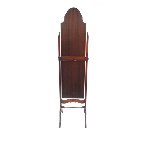 2016 - Reprodux mahogany cheval mirror, 163cm high