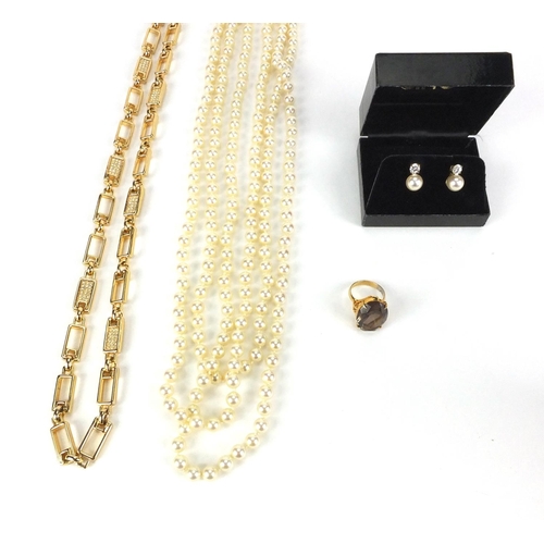 2540 - Assorted jewellery comprising boxed Ciro simulated pearl necklace and earrings, boxed Christian Dior... 