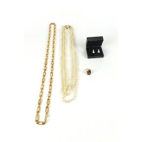 2540 - Assorted jewellery comprising boxed Ciro simulated pearl necklace and earrings, boxed Christian Dior... 