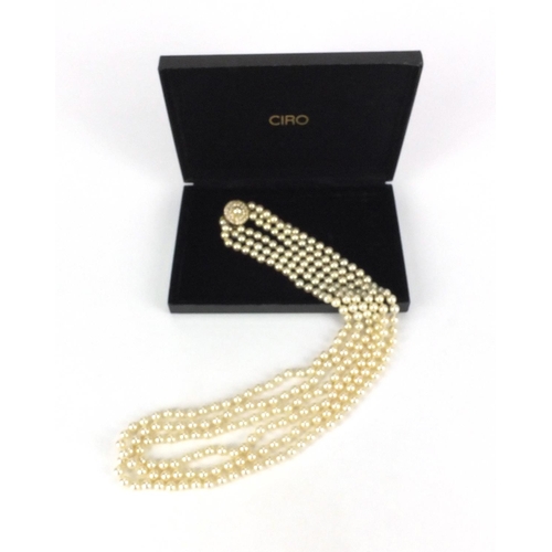 2540 - Assorted jewellery comprising boxed Ciro simulated pearl necklace and earrings, boxed Christian Dior... 