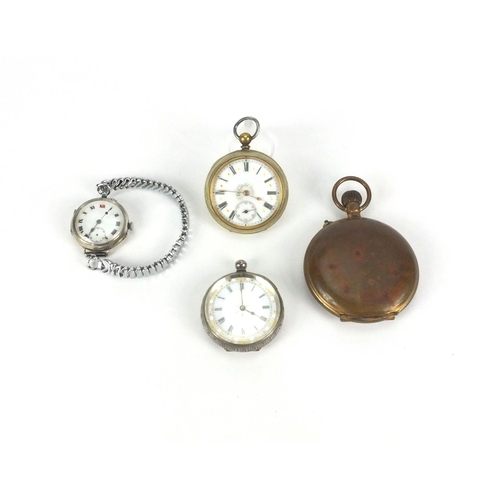 2536 - Assorted watches comprising a gentleman's John Forest full hunter, two ladies pocket watches and a l... 