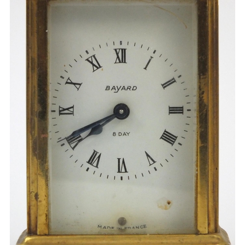 439 - French Bayard brass cased carriage clock with swing handle, 11.5cm high excluding the handle