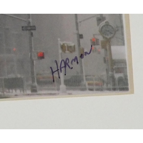 742 - Stephen Harmon signed photograph, mounted unframed, 17cm x 13cm excluding the mount