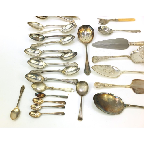 291 - Collection of silver plated flatware, some stamped 830S