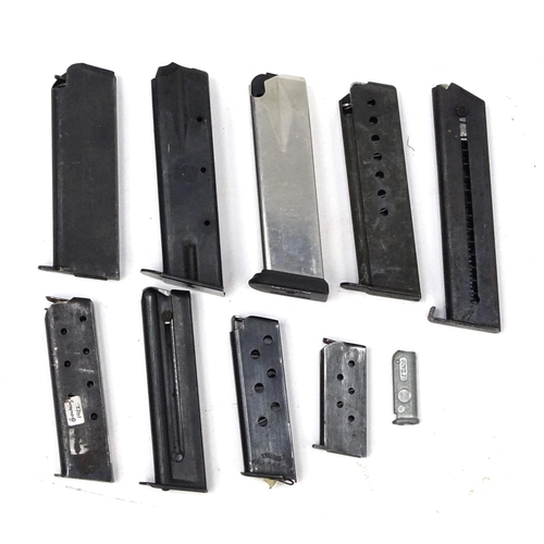 817 - Ten mixed pistol magazines including Springfield and Browning examples