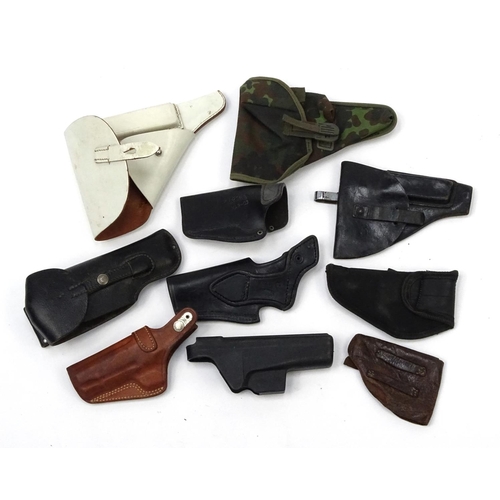 816 - Mixed pistol holsters including Browning examples