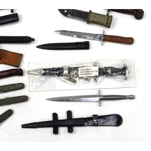 796 - Fifteen mixed knives and bayonets including fighting, German style and Military examples