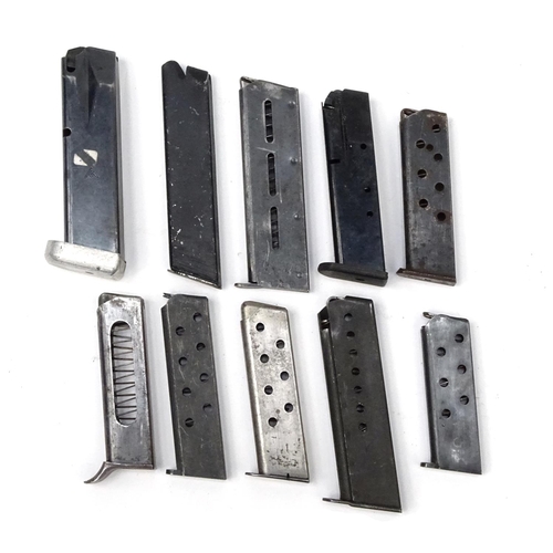 797 - Ten pistol magazines including Walther and Vostok examples