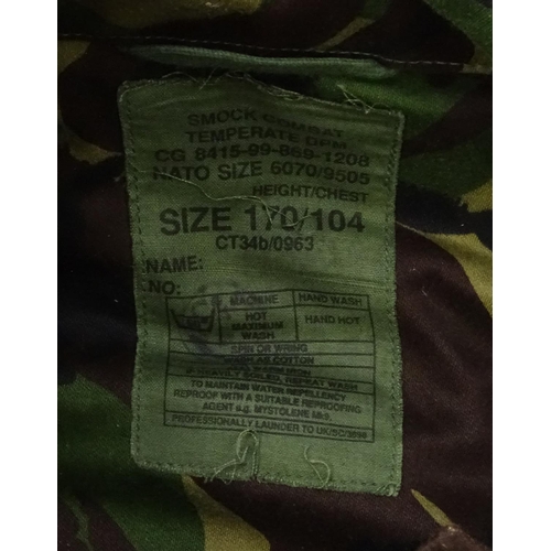 807 - Ten British Military DPM camo combat smocks, various sizes