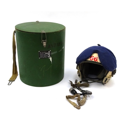 809 - Military interest MIG21 fighter pilots helmet with container and manual