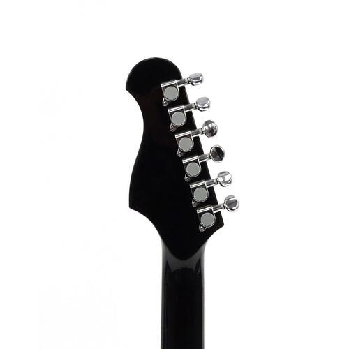 2167 - Wesley blue and black electric guitar with six strings, 100cm in length