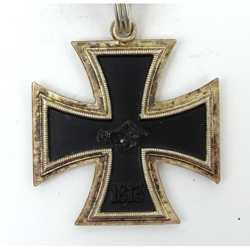 786 - German Military style knights cross with ribbon