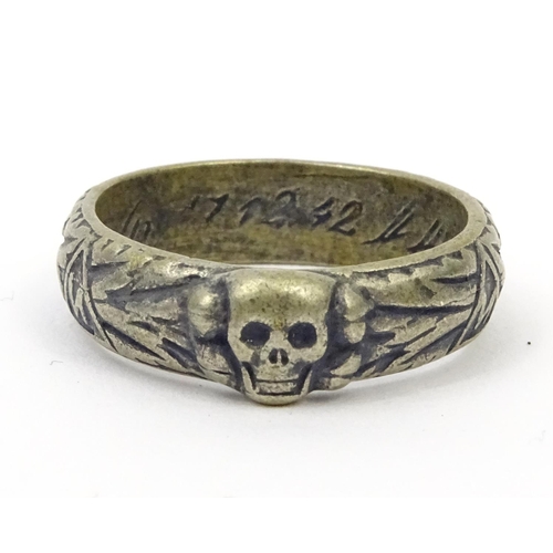 780 - German Military style death head ring