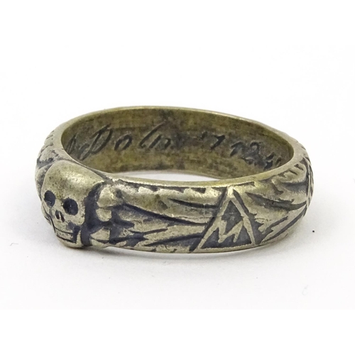 780 - German Military style death head ring