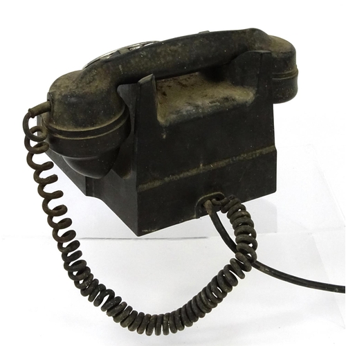 665 - Vintage black dial telephone