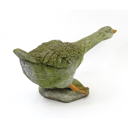 171 - Garden stoneware model of a goose, 63cm long