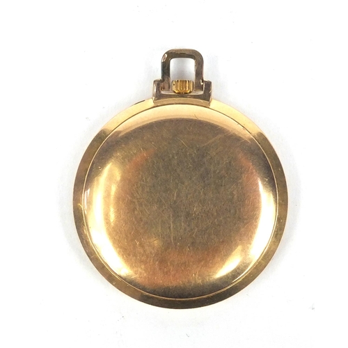 372 - Gentleman's gold plated Oris open face pocket watch, 4.5cm in diameter