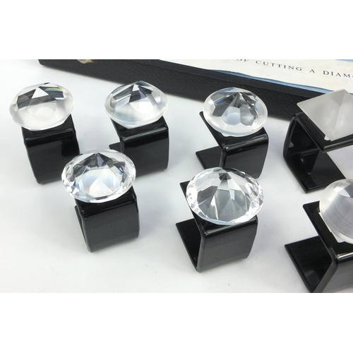 549 - Case display the nine stages of cutting a diamond