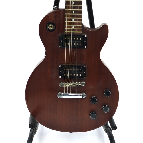 2170 - Epiphone Les Paul six string electric guitar, with protective carrying case, the guitar numbered EE0... 